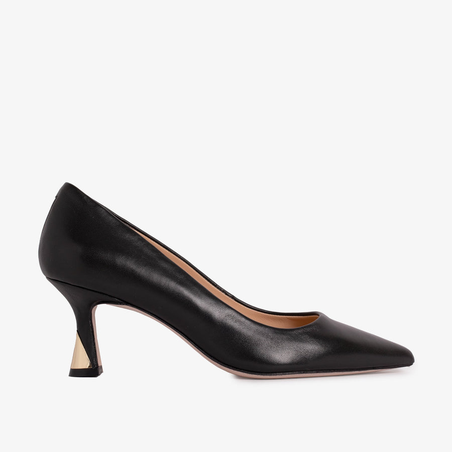 The Brunello Black Leather Pump Women Shoe - Glamourous Grace
