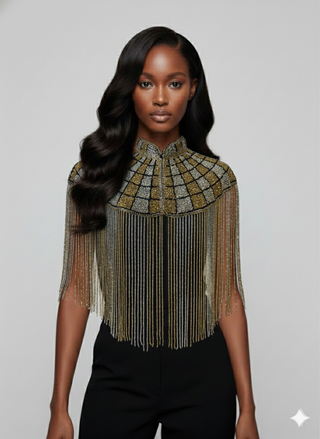 The Gilded Mosaic Cape - Glamourous Grace