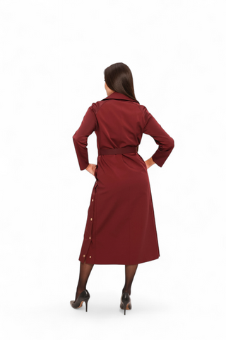 Jackie Trench Coat in Bordeaux