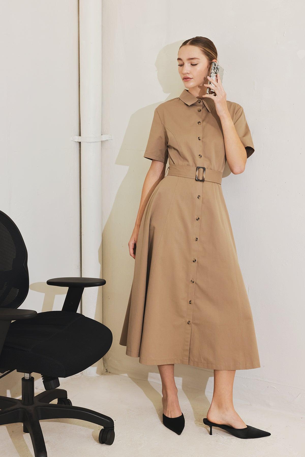 LUCKY ME WOVEN MIDI DRESS - Glamourous Grace