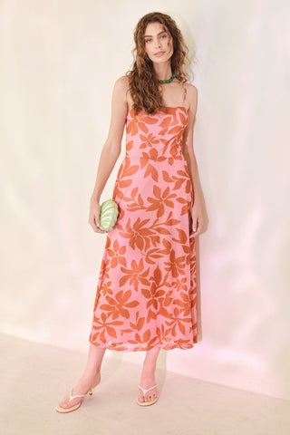 ROSY HAVEN POWER MESH MIDI DRESS - Glamourous Grace