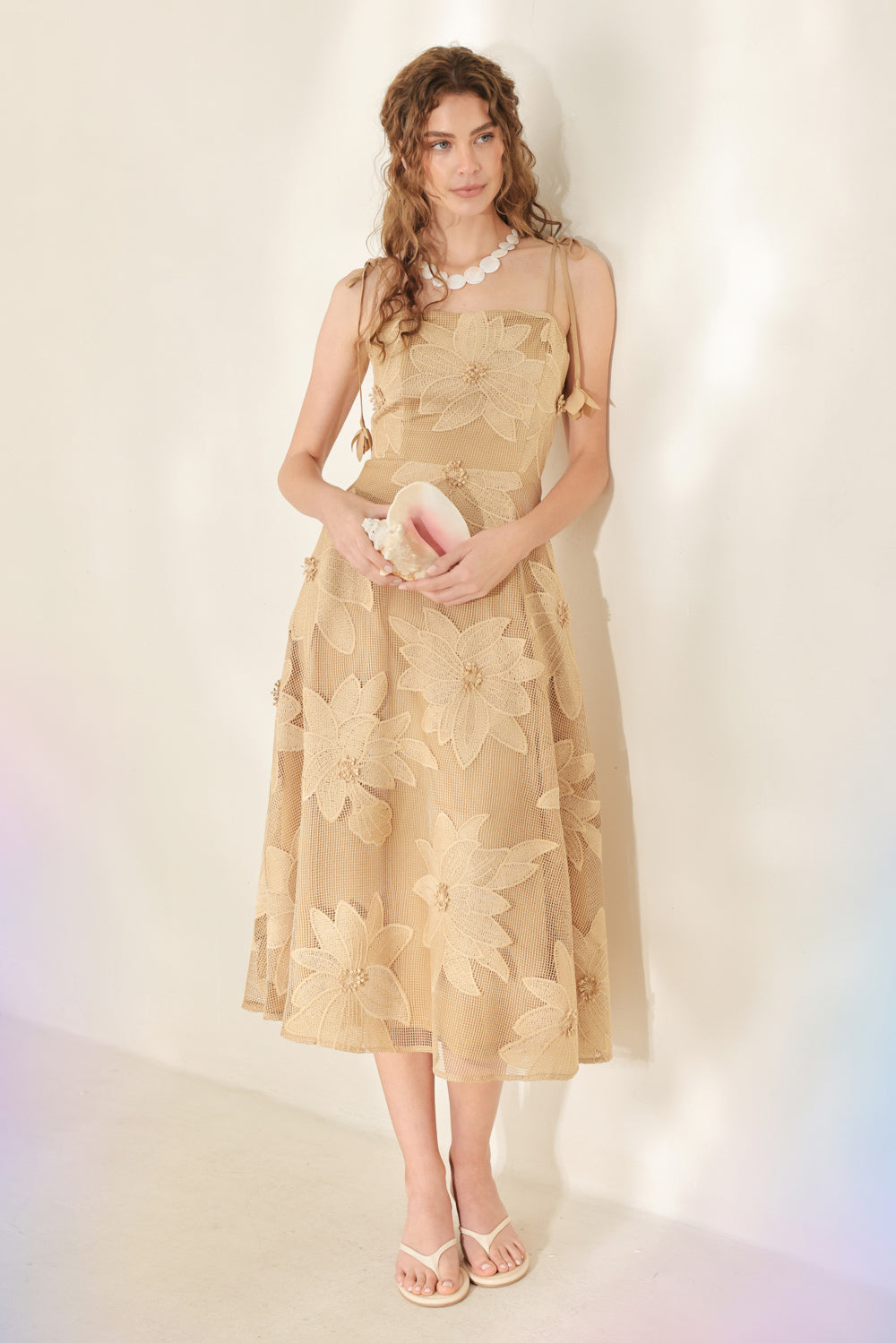 SANDY BLOOM FLORAL WOVEN LACE MIDI DRESS - Glamourous Grace