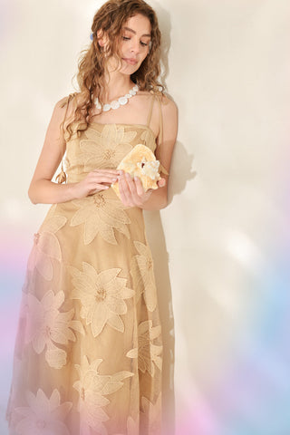 SANDY BLOOM FLORAL WOVEN LACE MIDI DRESS - Glamourous Grace