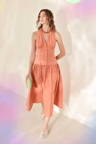 SUNSET MUSE WOVEN MIDI DRESS - Glamourous Grace