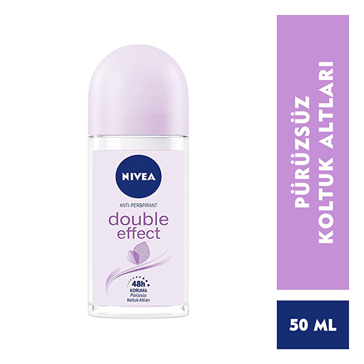 Nivea Double Effect Women's Deodorant Roll-On - 48-Hour Anti-Perspirant Protection, Alcohol-Free, Natural Avocado Extracts - Glamourous Grace