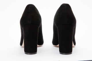 The Afega Black Suede Leather Block Heel Pump Women Shoe - Glamourous Grace
