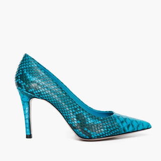 The Queenn Turquoise Pythn Leather Pump Women Shoe - Glamourous Grace