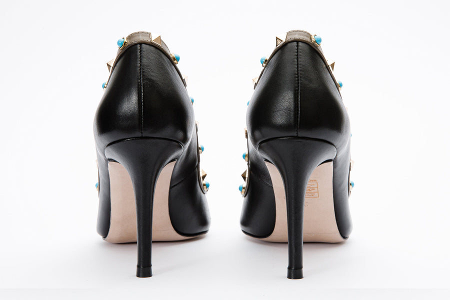 The Tikapur Black Leather Pump Women Shoe Final Sale! - Glamourous Grace