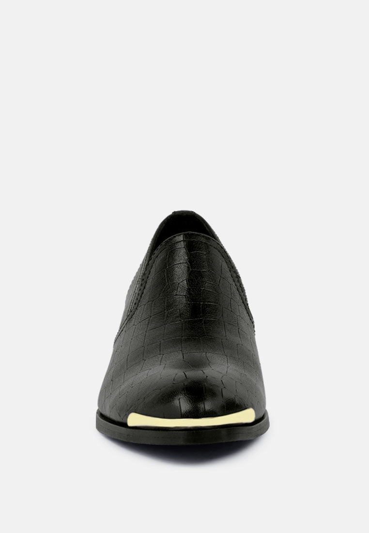 Lilliam Metal Highlight Casual Leather Loafers - Glamourous Grace
