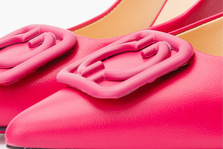 The Maneadero Pink Leather Pump Fuchsia Sole Women Shoe - Glamourous Grace