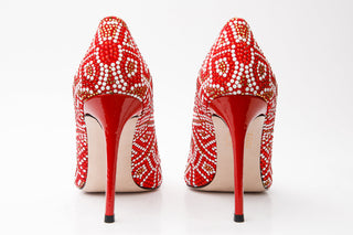 The Nampula Red Glitter Leather Pump Women Shoe - Glamourous Grace