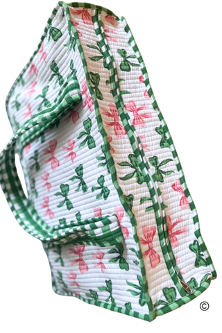 SC - Southern Belle Pink and Green Bow Tote bag - Glamourous Grace