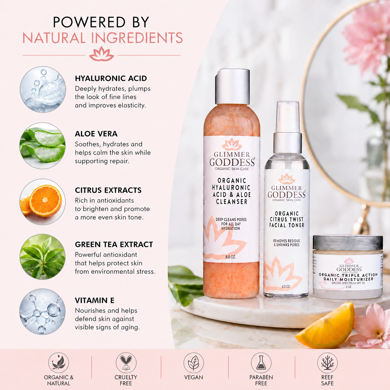Organic 3-Step Anti-Aging Skin Care Routine - Glamourous Grace