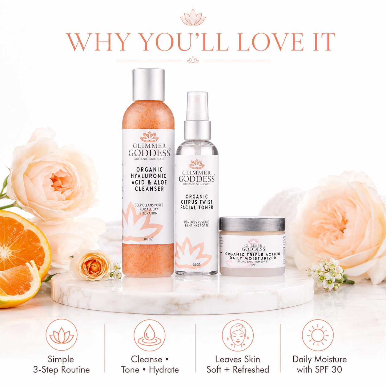 Organic 3-Step Anti-Aging Skin Care Routine - Glamourous Grace