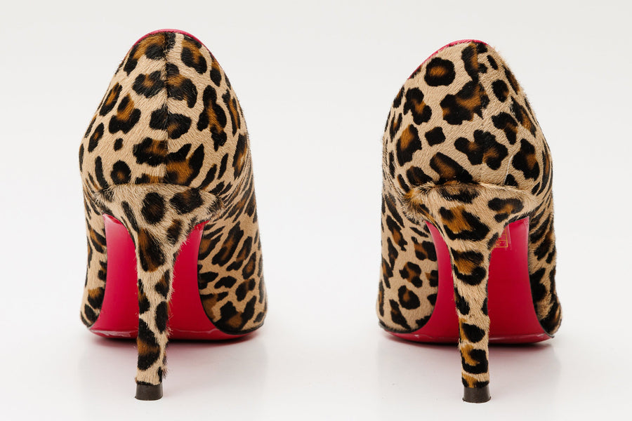 The Olbia Leopard Leather Pump Fuchsia Sole Women Shoe - Glamourous Grace