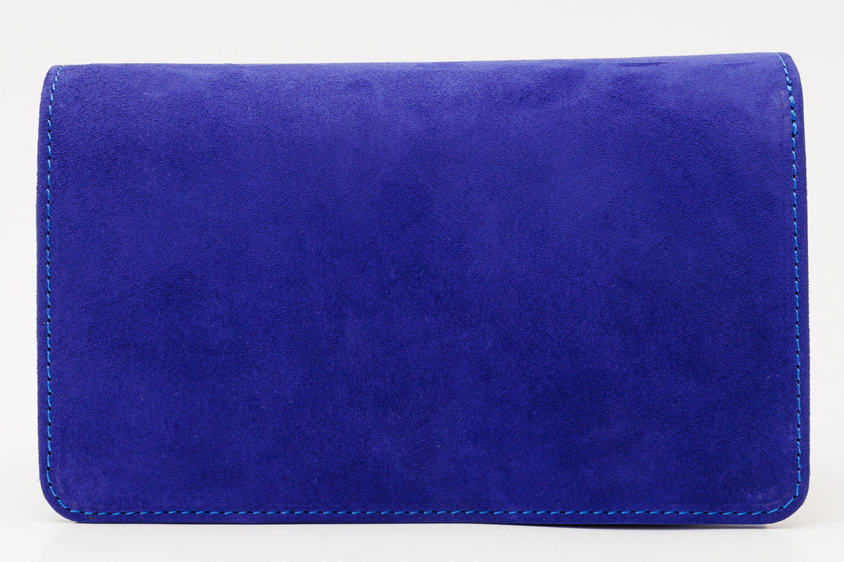 The California Sax Blue Suede Leather Handbag