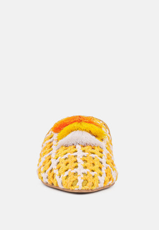 Mariana Woven Flat Mules With Tassels