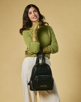 Martina (black) - Italian calf leather women's backpack - Glamourous Grace