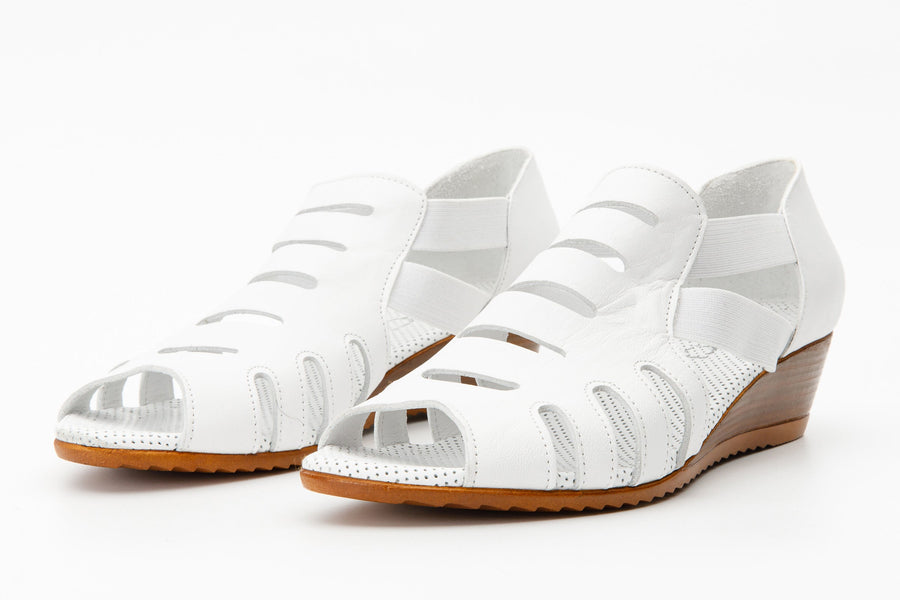 The Atina White Leather Sandal Final Sale! - Glamourous Grace