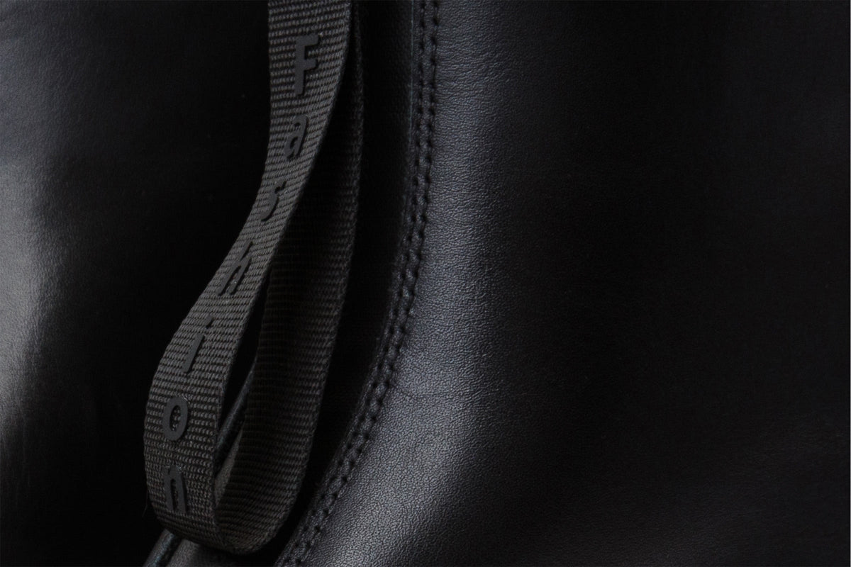 The Tackle Black Leather Block Heel Women Boot
