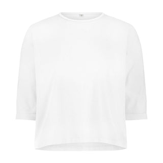 3-4 Sleeve Cotton Tee- White