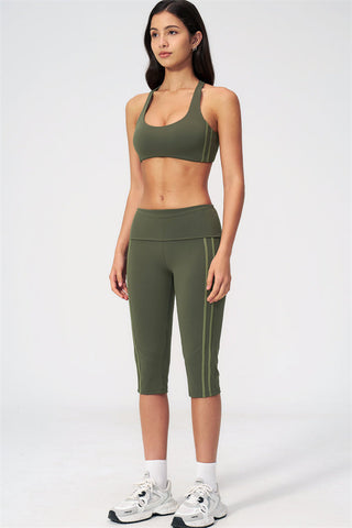 The Evoke Racerback Sports Bra Capri Leggings 2-Piece Set