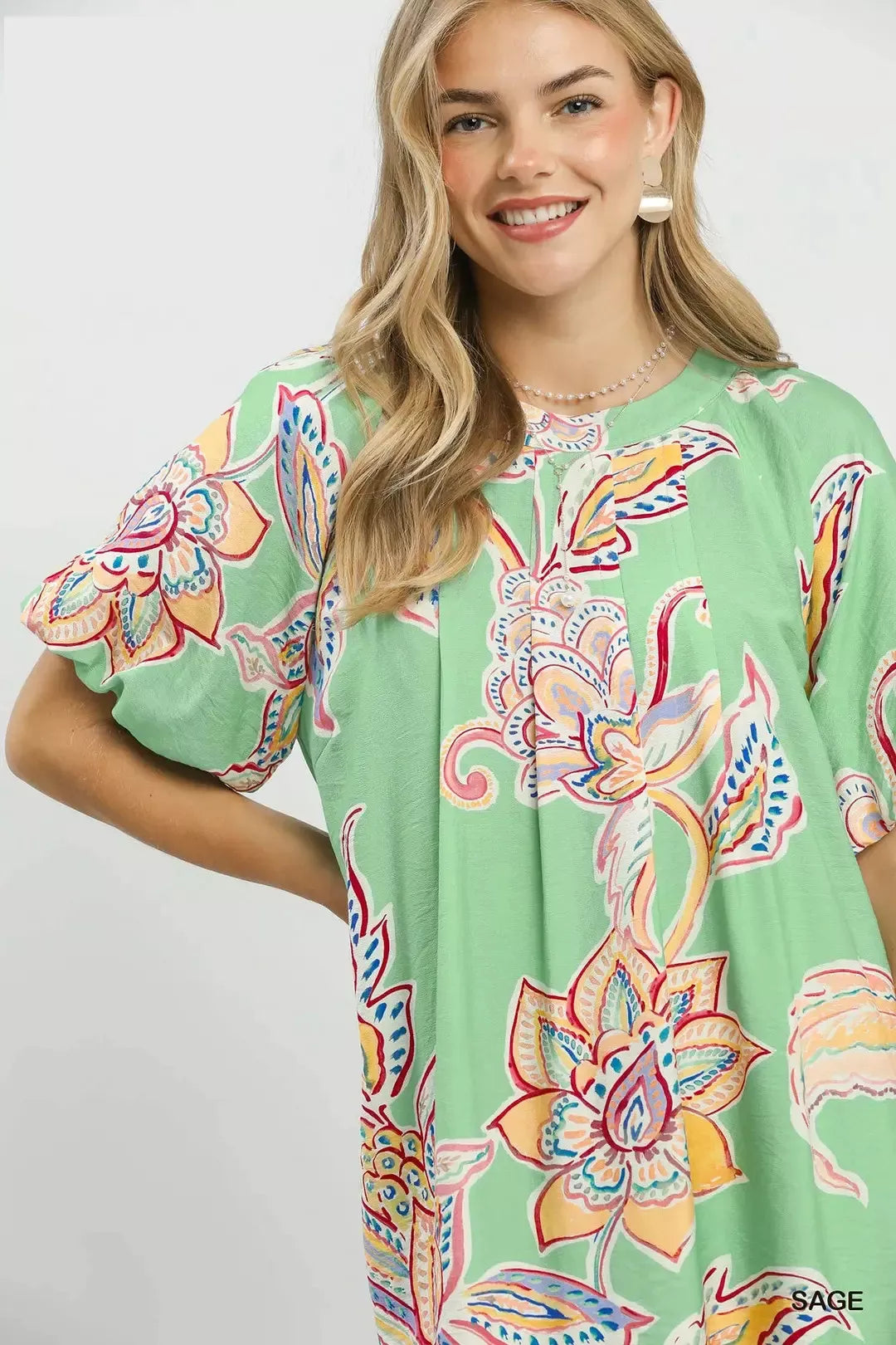 Umgee Boho Floral Print Mini Dress with Pockets - Glamourous Grace