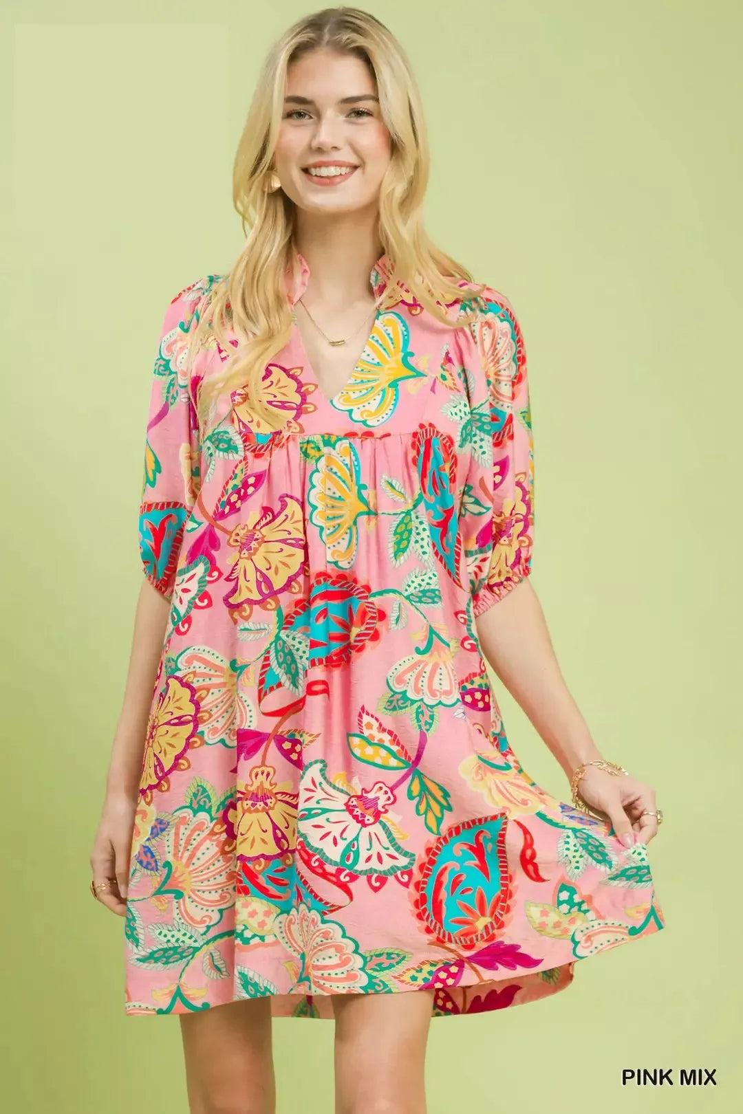 Umgee Paisley Print Mini Dress - Glamourous Grace