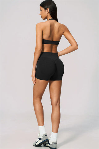 The Velvetine Halter Sports Bra Shorts 2-Piece Set