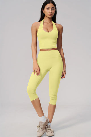 The Twirl Wide Strap Halter Crop Top