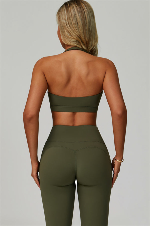 The Bold Halter Sports Bra Leggings 2-Piece Set - Glamourous Grace