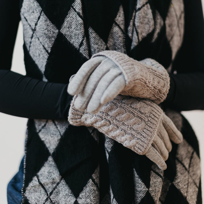 3 in 1 Cable Knit Gloves - Glamourous Grace