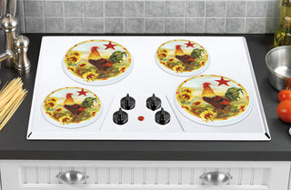 Tin Burner Cover Set, Morning Rooster