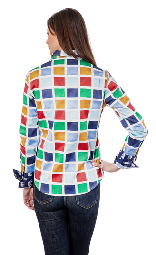 Rome Shirt Multi Colored Boxes - Glamourous Grace