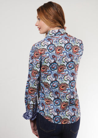 Rome Shirt Blue Paisley - Glamourous Grace