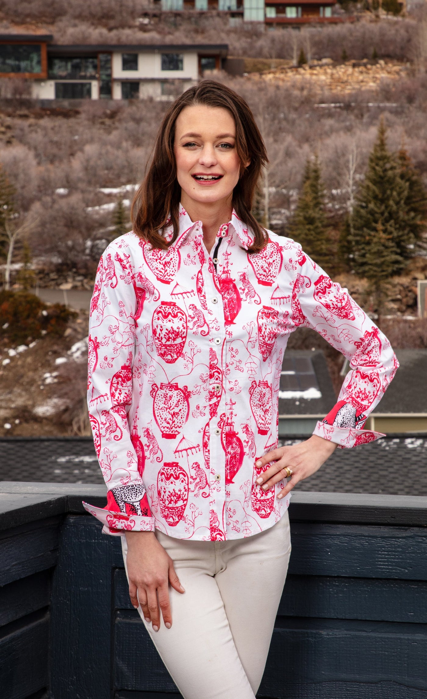 Rome Shirt Pink White Chin - Glamourous Grace