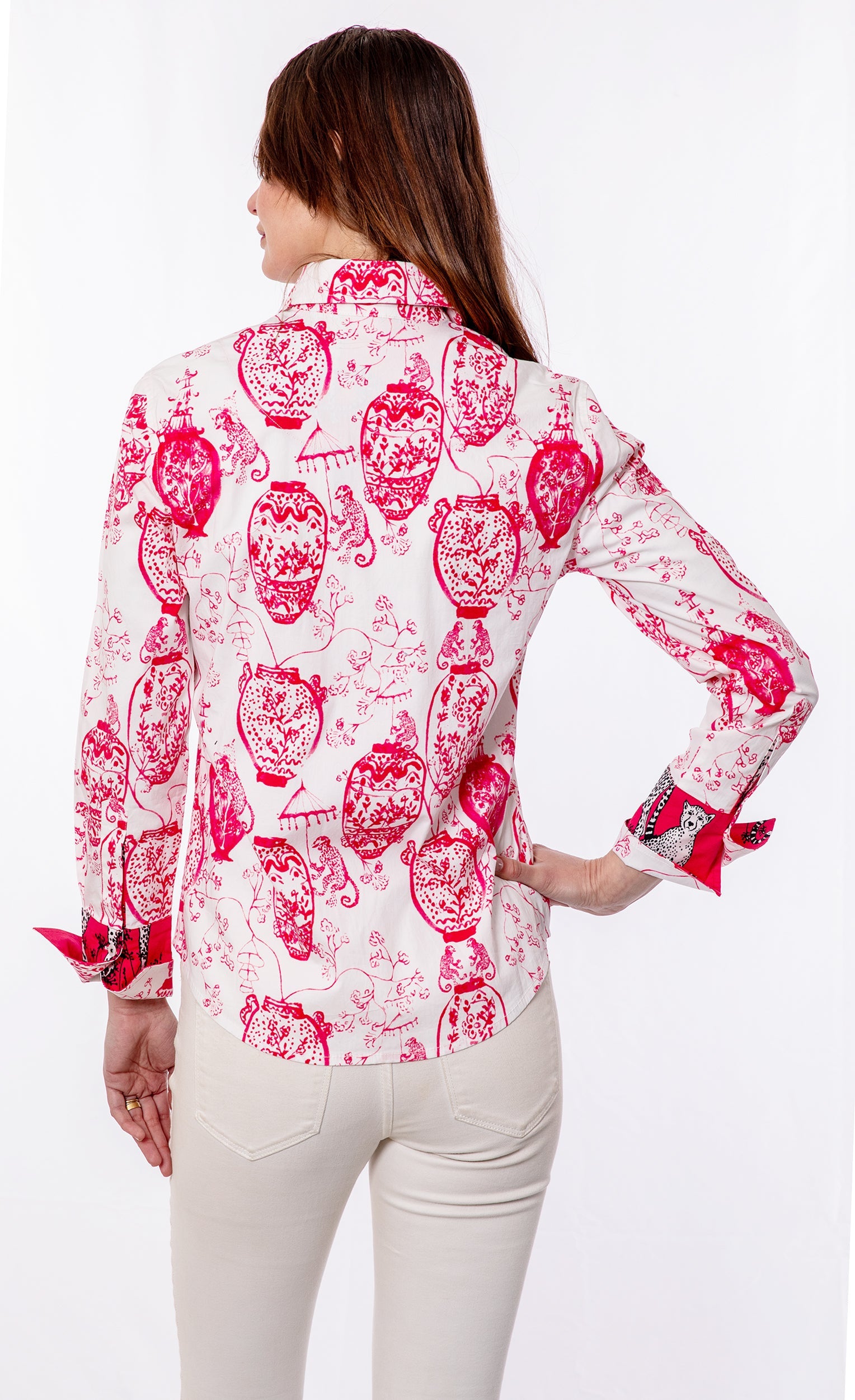 Rome Shirt Pink White Chin - Glamourous Grace