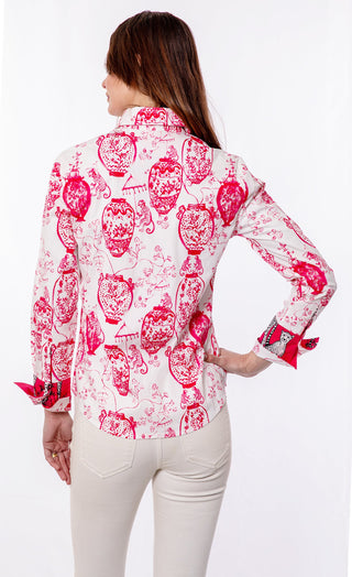 Rome Shirt Pink White Chin - Glamourous Grace