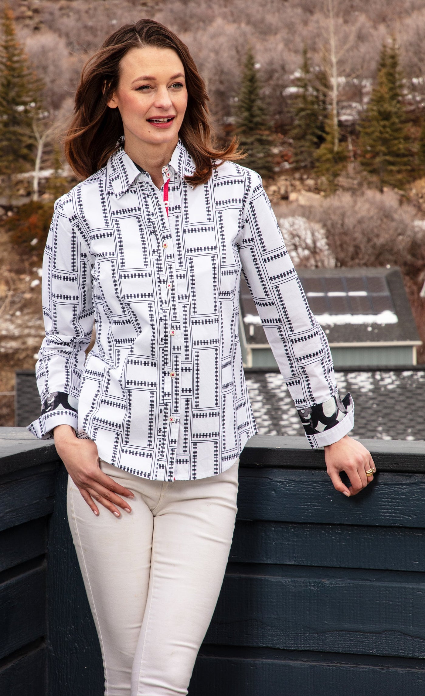 Rome Shirt Black White Tiles - Glamourous Grace