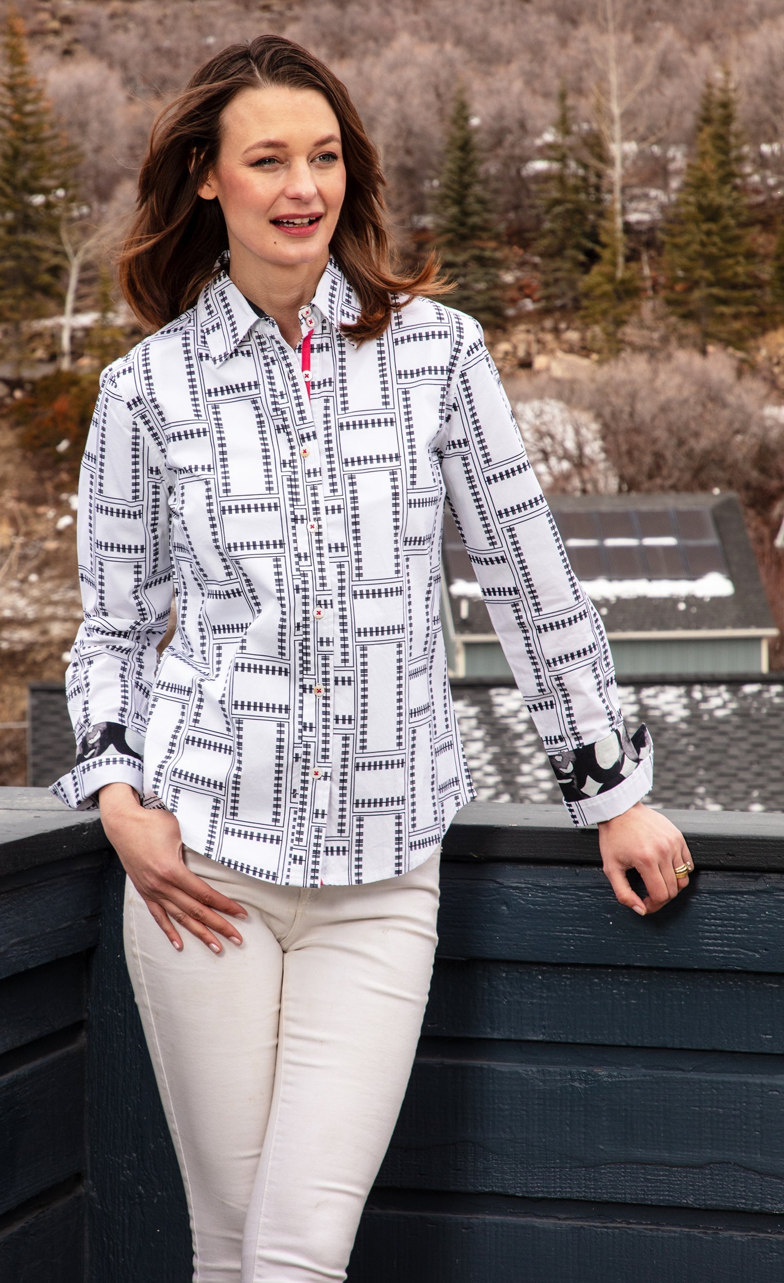 Rome Shirt Black White Tiles - Glamourous Grace