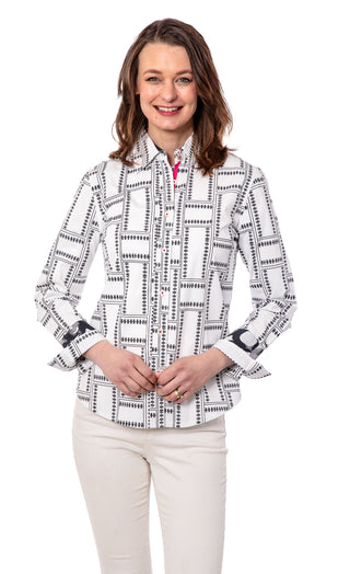 Rome Shirt Black White Tiles - Glamourous Grace