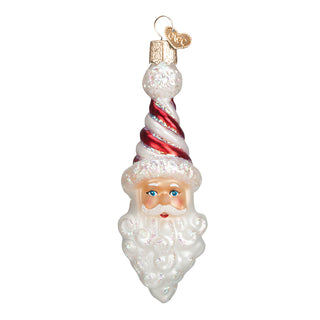 Peppermint Twist Santa Ornament