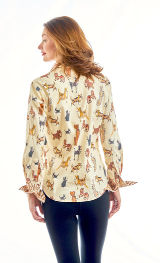 Rome Shirt With Doggies And Kitties Sipping Cocktails - Glamourous Grace