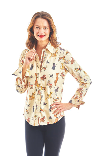 Rome Shirt With Doggies And Kitties Sipping Cocktails - Glamourous Grace