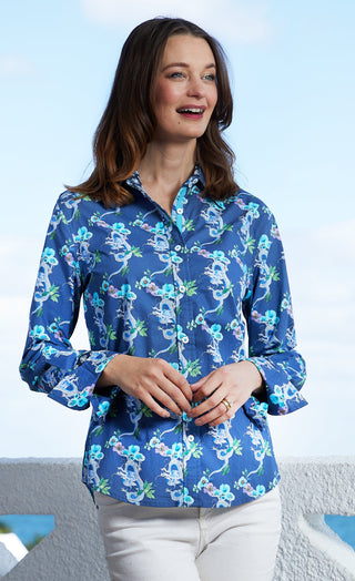 Rome Shirt, Navy Ground With Dragons - Glamourous Grace