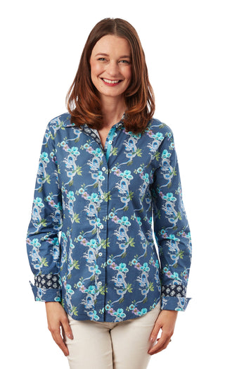 Rome Shirt, Navy Ground With Dragons - Glamourous Grace