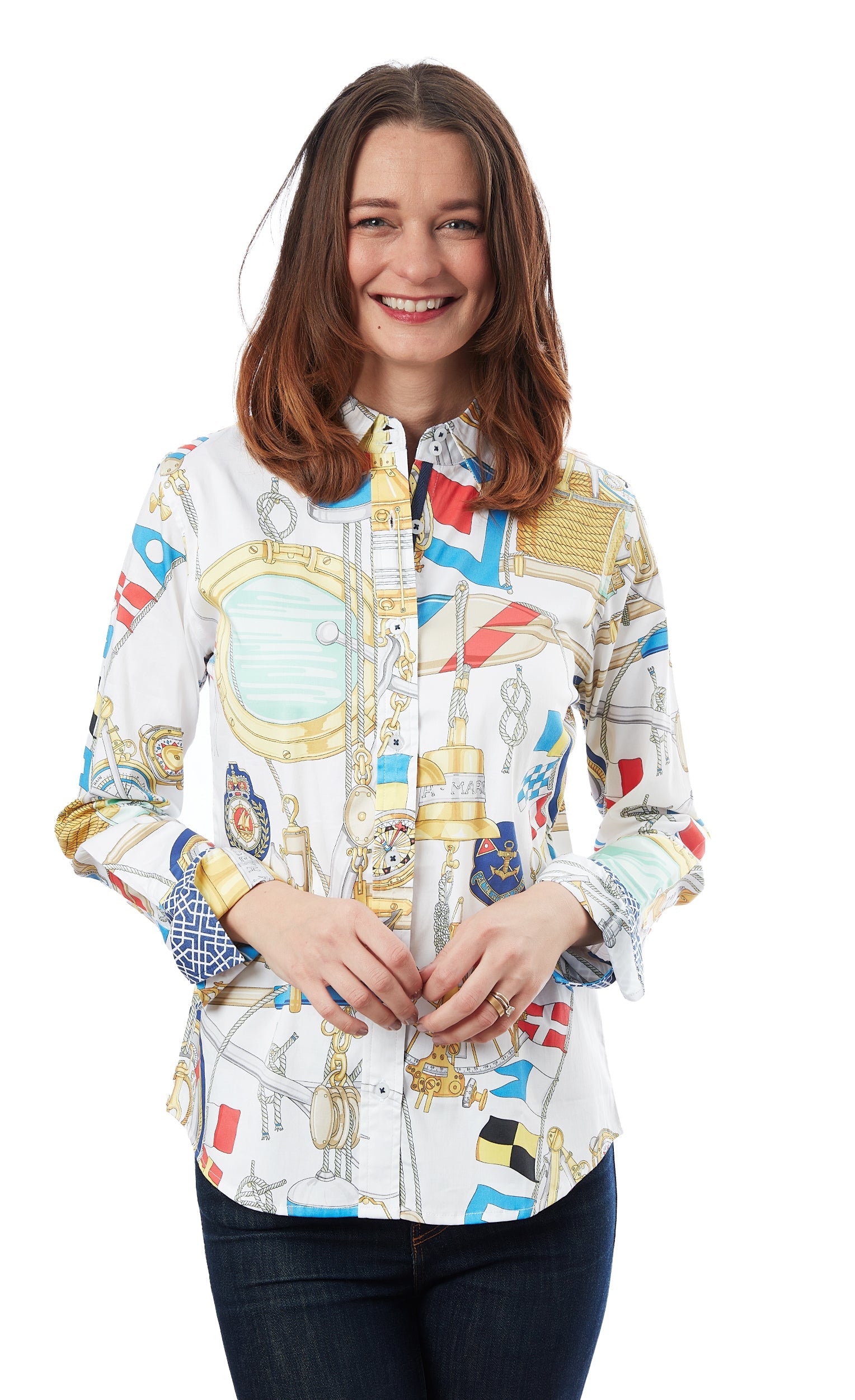Rome Shirt Nautical Print - Glamourous Grace