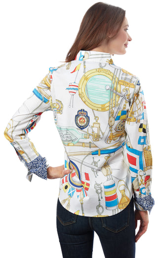 Rome Shirt Nautical Print - Glamourous Grace
