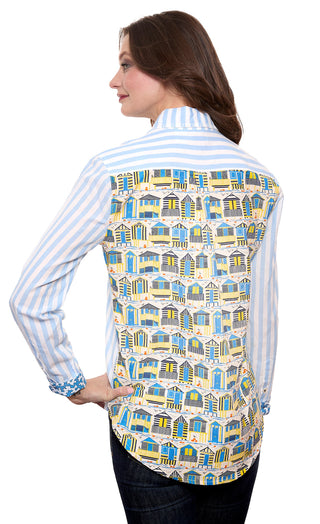 Chesapeake Hi-lo Top, Stripes On The Front, Cabanas On The Back - Glamourous Grace