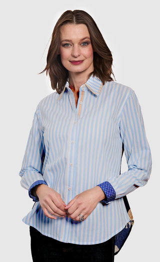Chesapeake Hi Lo Top with Navy Ground Ellies on The Back - Glamourous Grace